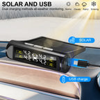 Tire Pressure Solar TPMS Car Tyre Pressure Monitoring System Solar Power Auto Security Alarm Systems Power External Sensor Auto Accessories Universal