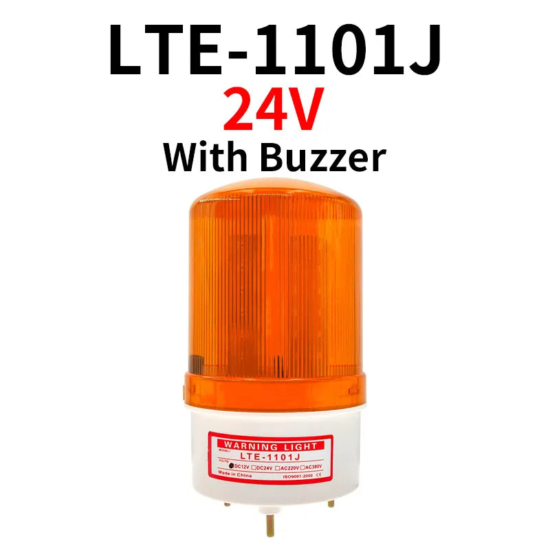 12V/24V LED Strobe Signal Warning Buzzer Light Warning Lamp Sound Indicator Light Flashing Security Alarm 220V LTE-1101J
