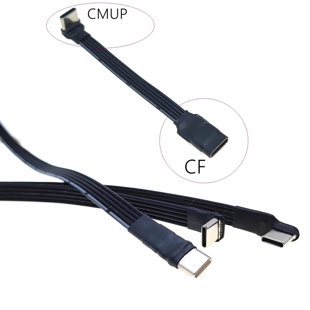 5CM 10CM 30CM USB 2.0 Type-C Flat Cable Extension FPC Cable USB 2.0 USB-C 90° Up/Down Angled Plug 5CM-1M