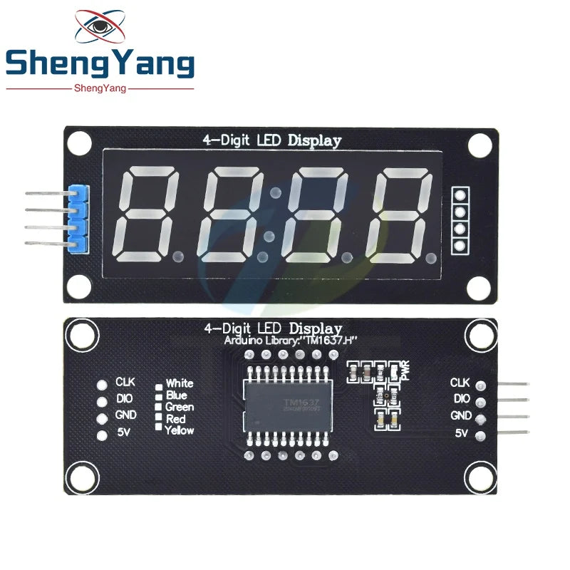 TM1637 LED Display Module for Arduino 4 Digit Tube 7 Segment 0.56 inch Time Clock Indicator Module Red Blue Green Yellow White