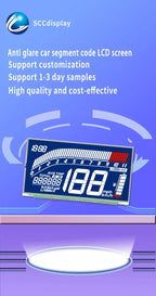 Wholesale Customization SJXDGN075 Wide Temperature Digital Display LCD Screen HTN Anti Glare Segment Code Screen for Motorcycles