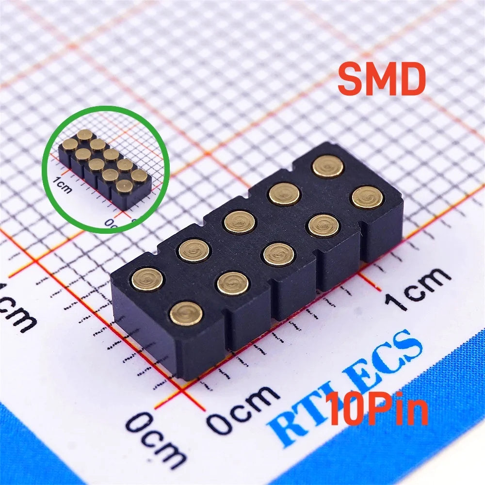 5Pcs Target PAD Connector 2.54 Grid 4 6 8 10 12 14 16 20 Pole Female Spring Pogo Pin Header Socket Power Charge DIP SMD Dual Row