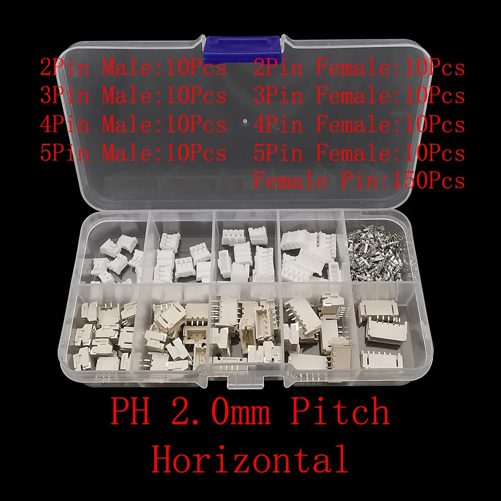 1Box PH2.0 / XH2.54 2/3/4/5 Pin Terminals Kit Male Female Plug Housing Header JST Wire Connector PH 2.0mm XH 2.54mm Pitch