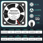 Dual Ball 40mm Cooling Fan 40x40x20mm Cooler 24V 12V 5V 4020 Computer Case Cooling Fan 2PIN 3PIN Heatsink Fan 3D Printer Fan