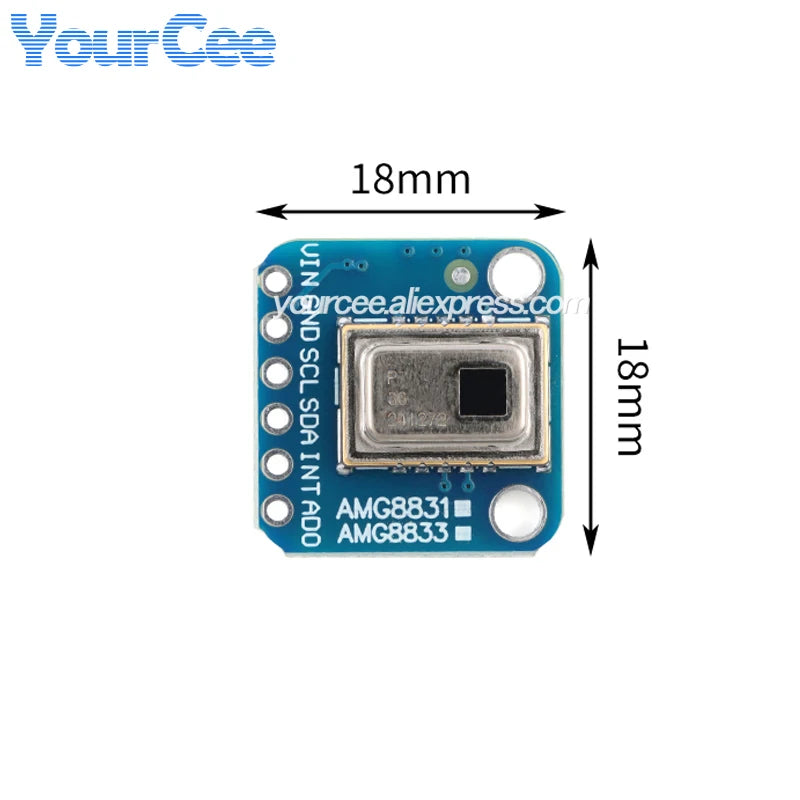 AMG8833 8*8 IR Thermal Imager Array Temperature Sensor Module 8x8 Infrared Camera Sensor 10Hz for Arduino Raspberry Pi Python