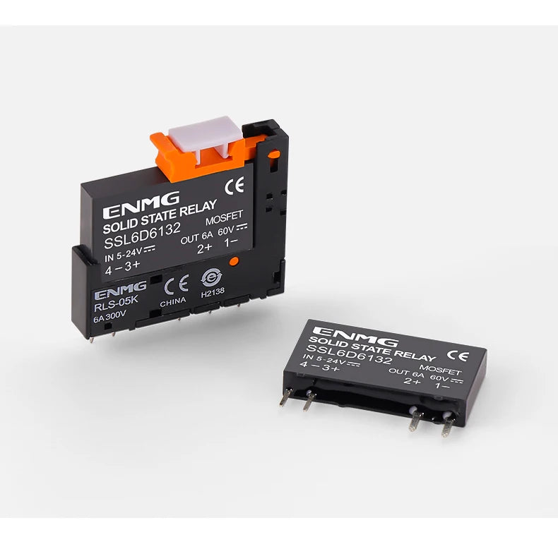 ENMG Ultra-compact Low-Profile Solid State Relay 5V12V24V PLC Interface Type SSL6D6132 DC Control DC AC 6A 2A One Normally Open