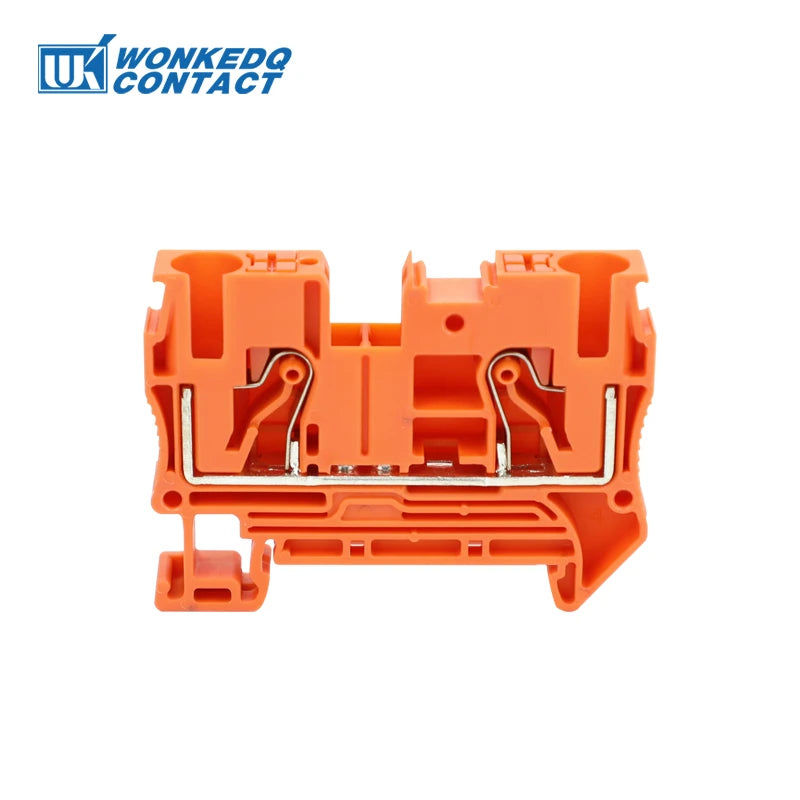 10Pcs PT6 Push-in Terminal Block Din Rail 6mm² Screwless Spring Feed-Through Connector Wire Electrical Strip Plug PT-6 PT 6