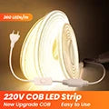 DC 5V LED COB Strip Light USB High Density Linear Lighting 320LED Flexible Tape Lights Warm Natural White Red Blue Green Decor