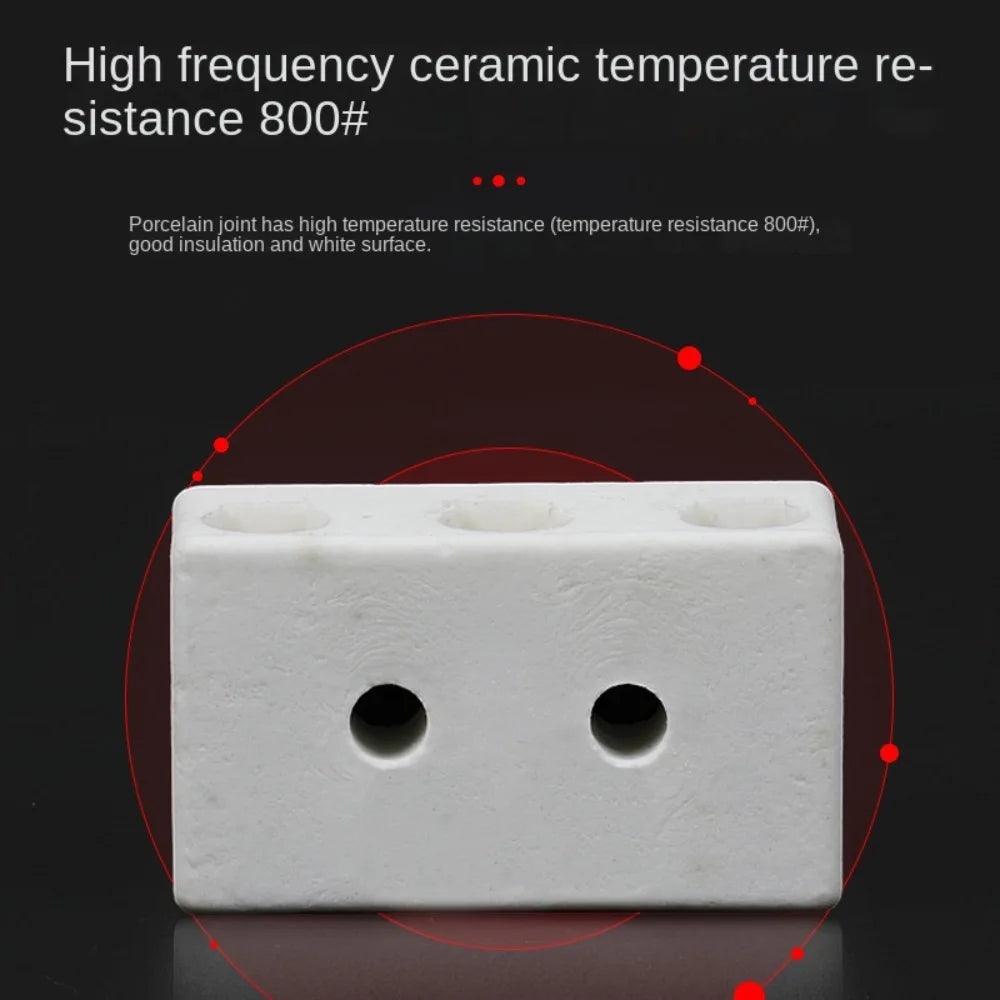 1 In 1 Out Ceramic Wiring Terminal Block 2 In 2 Out High-temperature Resistant Ceramic Terminal Post 250V Copper