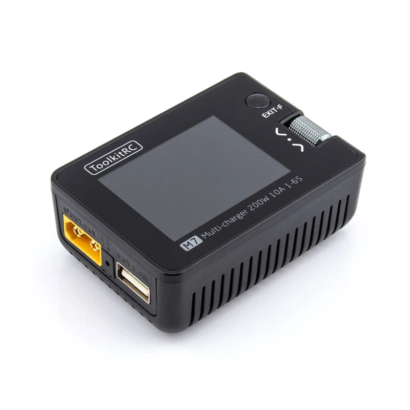 ToolkitRC M7 200W 10A Lithium Battery Balance Charger Discharger 1-6S Lipo With Voltage Servo Checker ESC Receiver Signal Tester