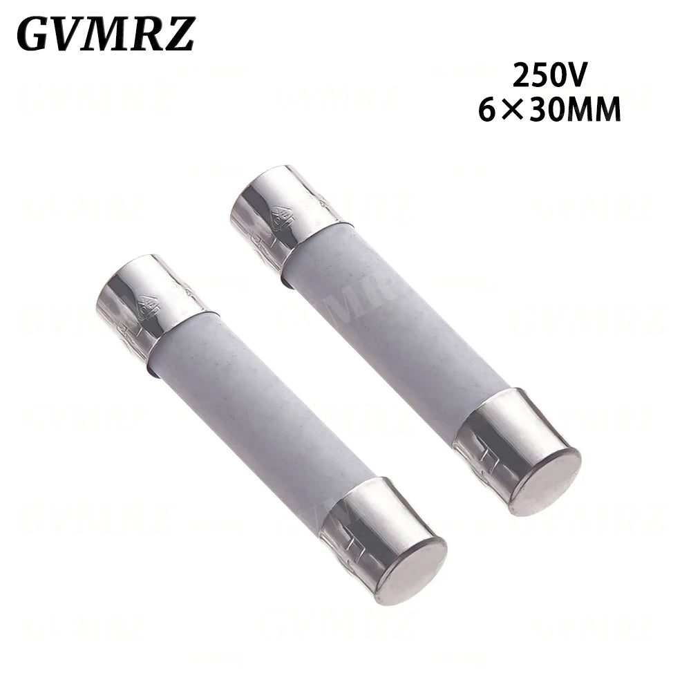 10PCS 5X20MM 6X30MM Fast Blow Ceramic Fuse 5*20mm 250V 0.1A 0.25A 0.5A 1A 1.5A 2A 2.5A 3A 3.15A 4A-30A Slow Break The Fuse Tube