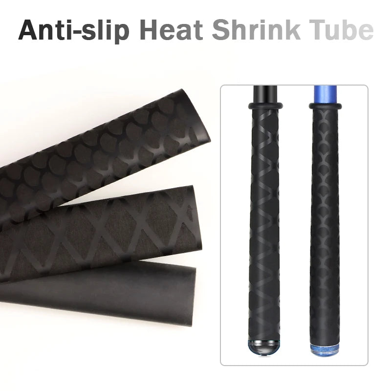 Black Fishing Rod Heat Shrink Tube Anti-Skid ID 15mm - 60mm DIY Non-Slip Handle Protect Wrap Cover Case 2:1 Polyolefin Sleeve