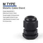 IP68 Waterproof Cable Gland Black Plastic Seal Joint Nylon M12/M16/M18/M20/M22/M25/M27/M30 White Waterproof Cable Connector