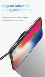 15W Ultra Thin Wireless Charger, Fast Qi Charging Pad with Compact 6cm Size, Lightweight Portable Design for Desk Bedroom Trave