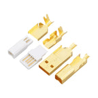 Hi-End Gold Plated USB A To B Connector Type A-B Plug DIY HiFi USB Cable Replacement Audio Grade USB Wire Repair Spare Parts