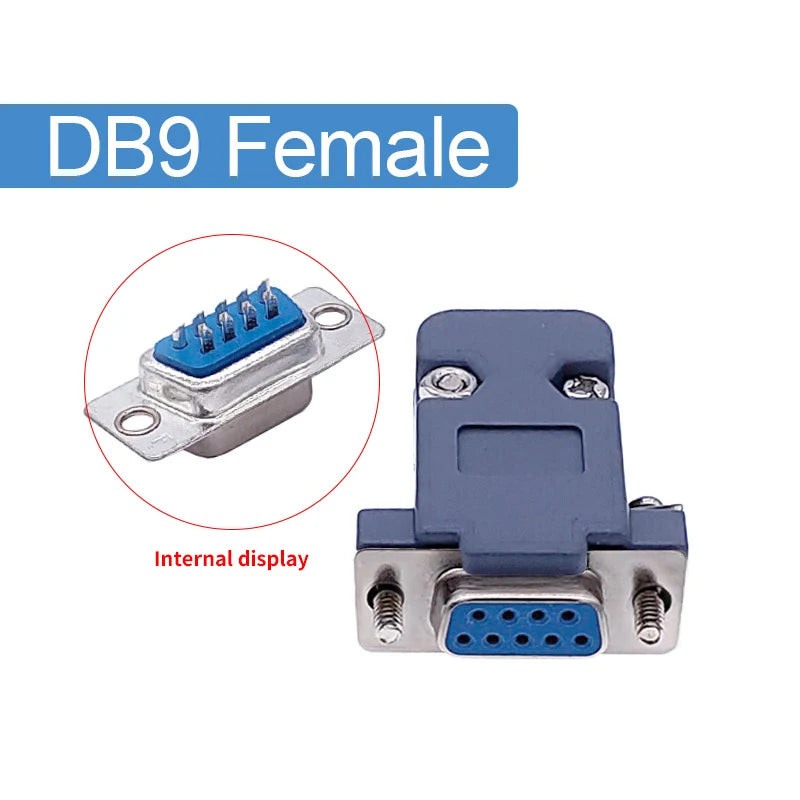 DB9 serial adapter connector Plug D type RS232 COM 9 pin hole port socket female&Male Screw installation + shell DP9