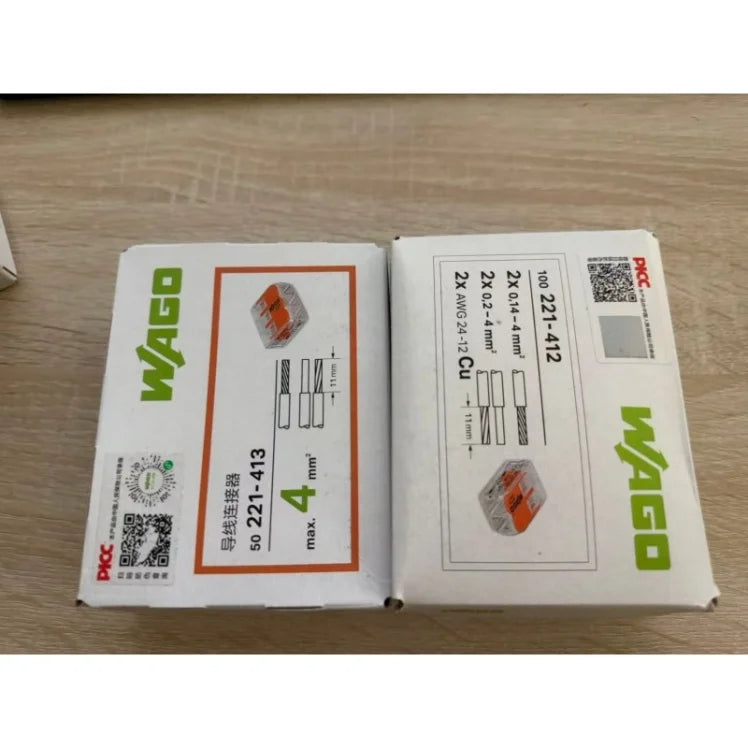 WAGO 221‑412/413/415/2401/2411/612/613/615 Multi‑box Set LeverWire Connector, Reusable Electrical Terminal Block for Home Wiring