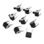 20Pcs 6x6 PCB Momentary Tactile Tact Push Button 4-Pin Self-reset Switch Right Angle With stent 6*6*4.3/4.5/5/6/7/7.5/8/9/10mm