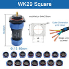 SP11 Tin Soldering Waterproof Connector IP68 Male Plug&Female Socket Rear-nut Docking Panel Mount 2/3/4/5 Pin Cable Wire Connect