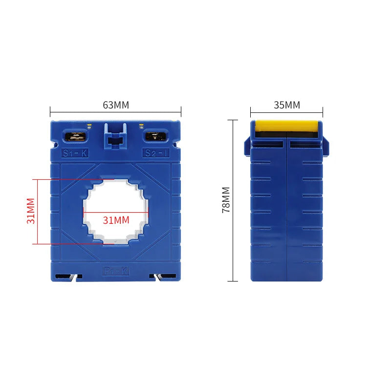 Current Transformer 30mm Aperture Din Rail 50/5 100/5 150/5 200/5 300/5 Copper Coil Blue Shell