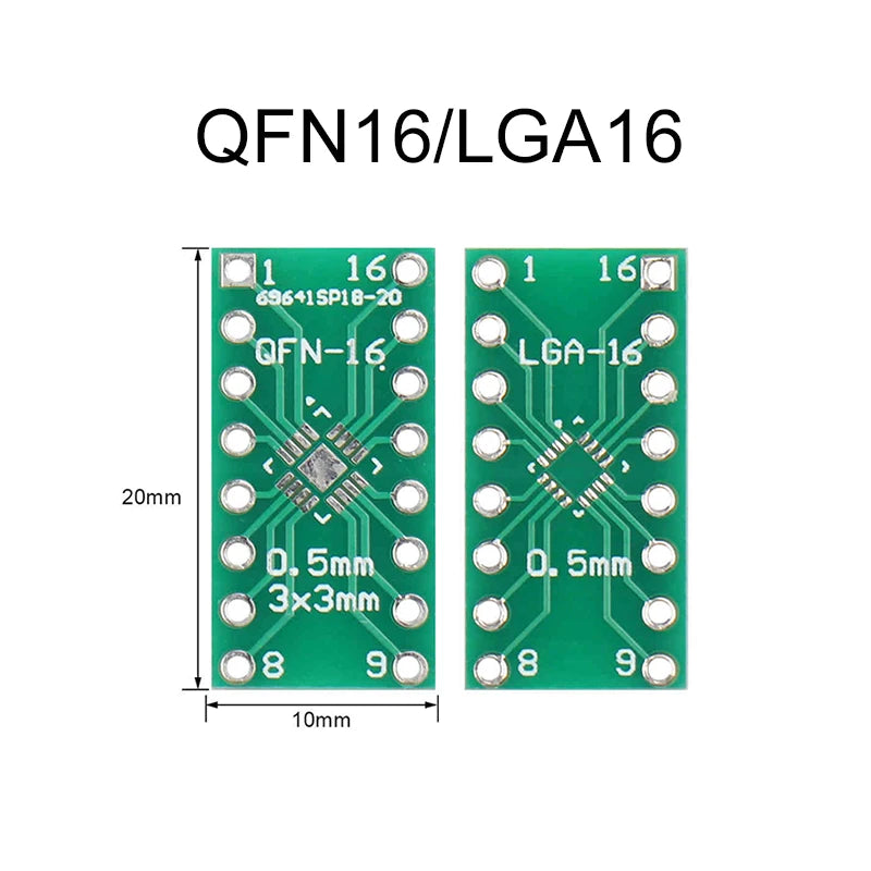 1Pce Pinboard QFN16/LGA16 QFN20 QFN44/48 QFN32/QFP32/QFN40 QFP32-64 QFN56/64 QFP32-100 LQFP128/144 Adapter Socket Adapte Plate