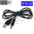 TZT 1/3PCS USB Power Boost Line DC 5V to DC 9V / 12V Step UP Module USB Converter Adapter Router Cable 2.1x5.5mm Plug