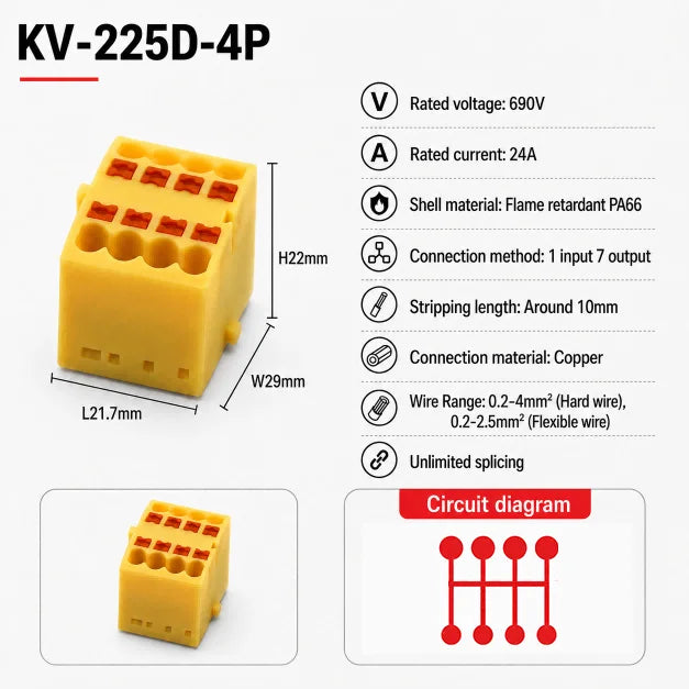 DIN Rail Terminal Block 1/5/10PCS 2.5mm2 Push In Quick Connect Electrical Wire Connector Modular Power Distribution Block