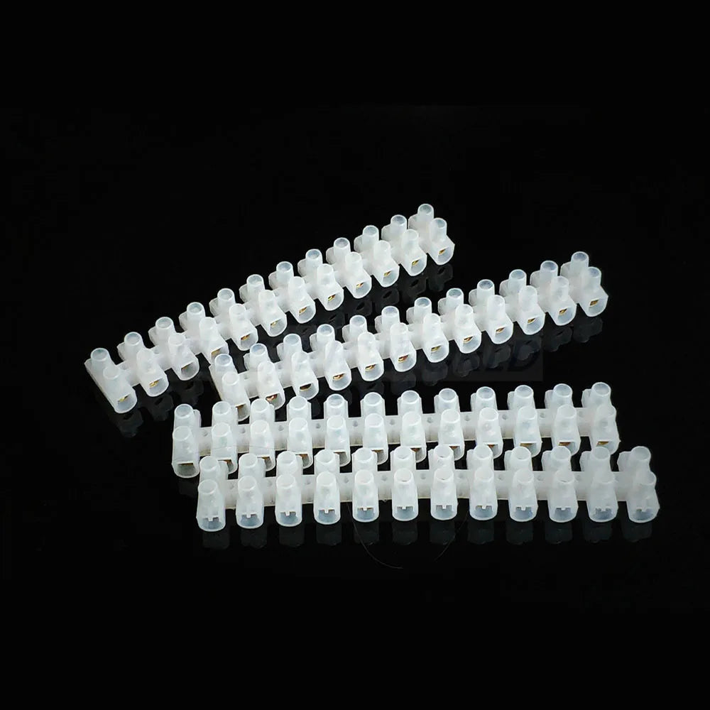 Plastic Terminal Block Wire Connector 5A 10A Dual Row 12 Positions Screw Terminal Block Cable Connector Electric Barrier Strip