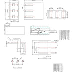 10sets CH5.08 2P/3/4/5/6Pin  5.08mm/0.2in Pitch Straight Vertical Male Pin Header Wafer + Terminal+Housing Socket Connector
