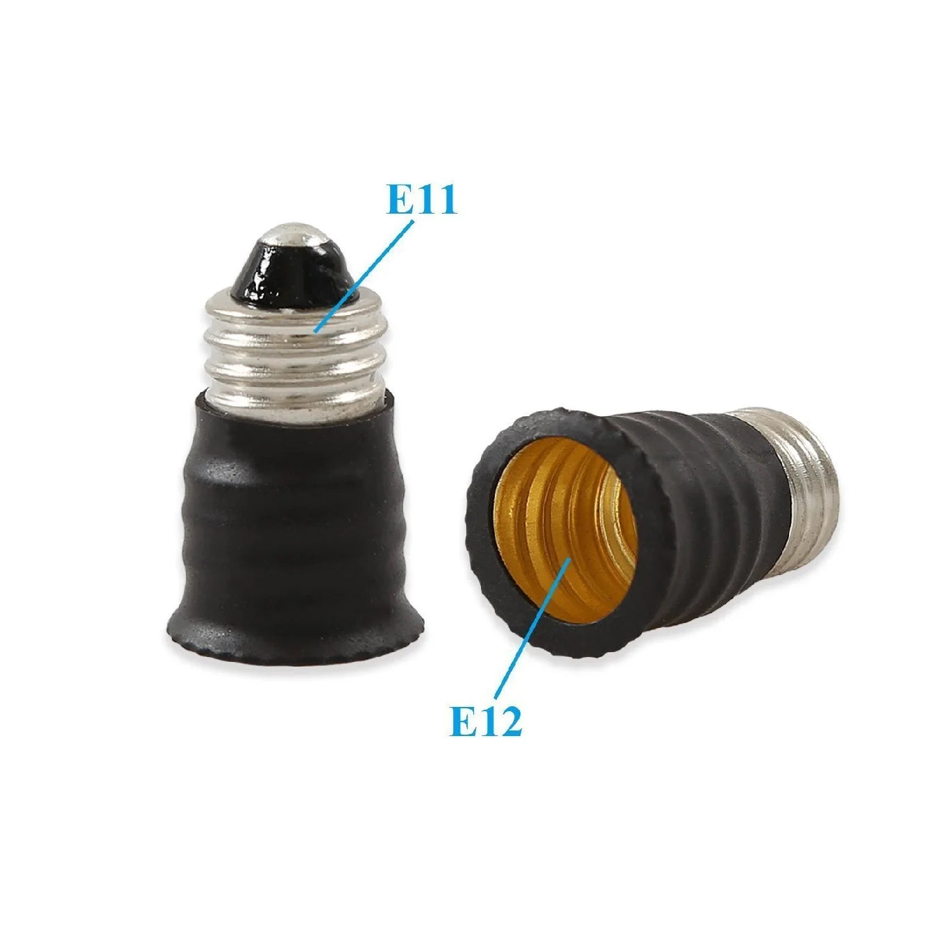 6pcs E11 to E12, E12-E11 Candelabra E12 to Mini Candelabra E11 Incandescent Halogen CFL LED Bulb Light Socket LampHolder Adapter