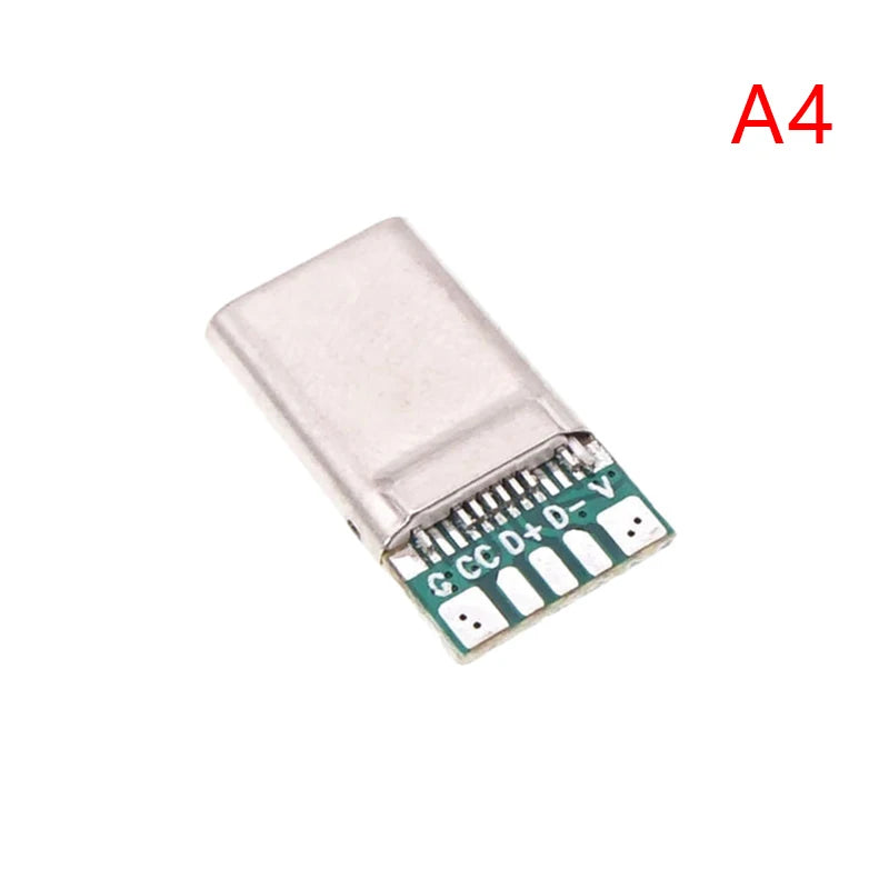 PD Fast Charge Type-C USB 65W 5A Male Connector Welding With 5Pin PCB + Type A Male 5Pin USB DIY OTG Data Charge DIY KIT