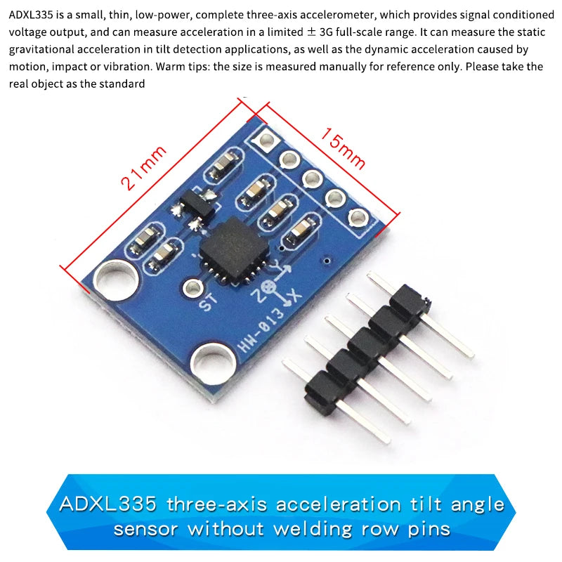 1PCS ADXL345 ADXL335 Digital Acceleration Inclination Angle Sensor Module Induction Sending Data For Arduino