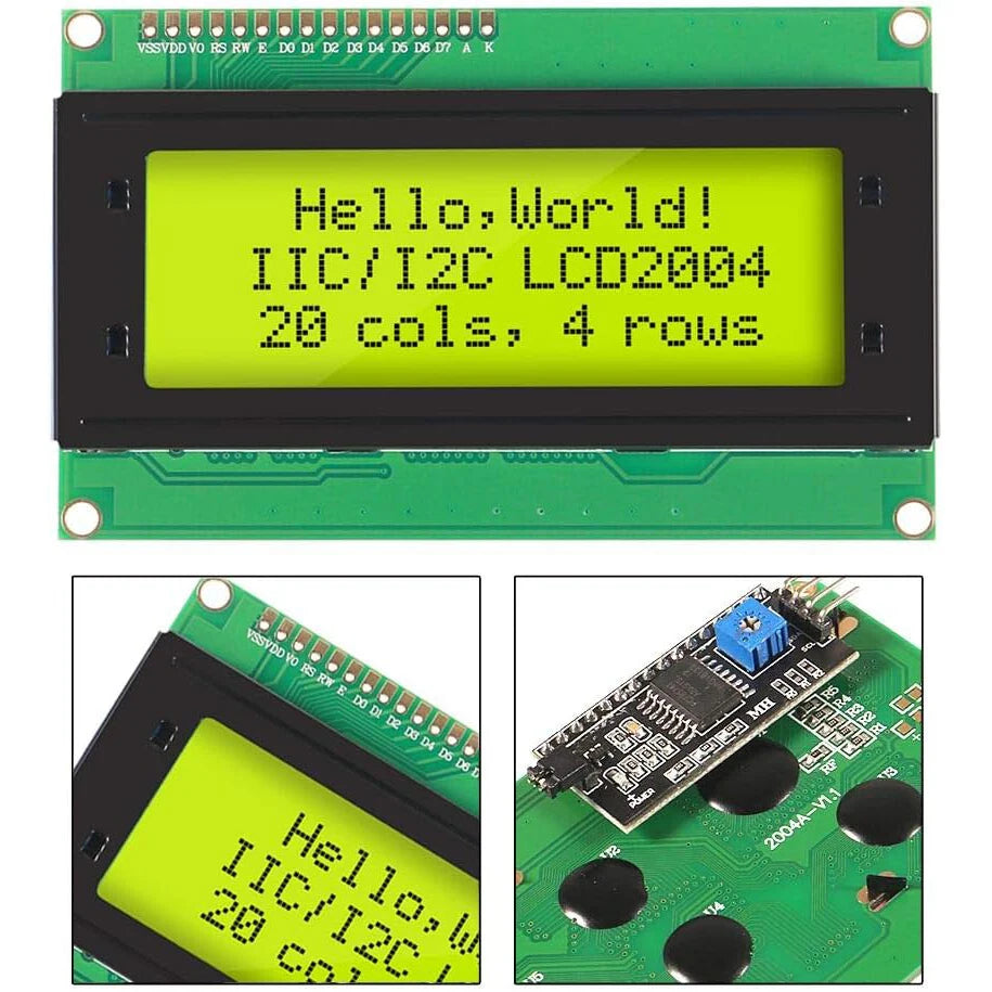 LCD2004+I2C LCD2004 20x4 2004A Blue Green Screen Character LCD IIC Serial Interface Adapter Module for Arduino
