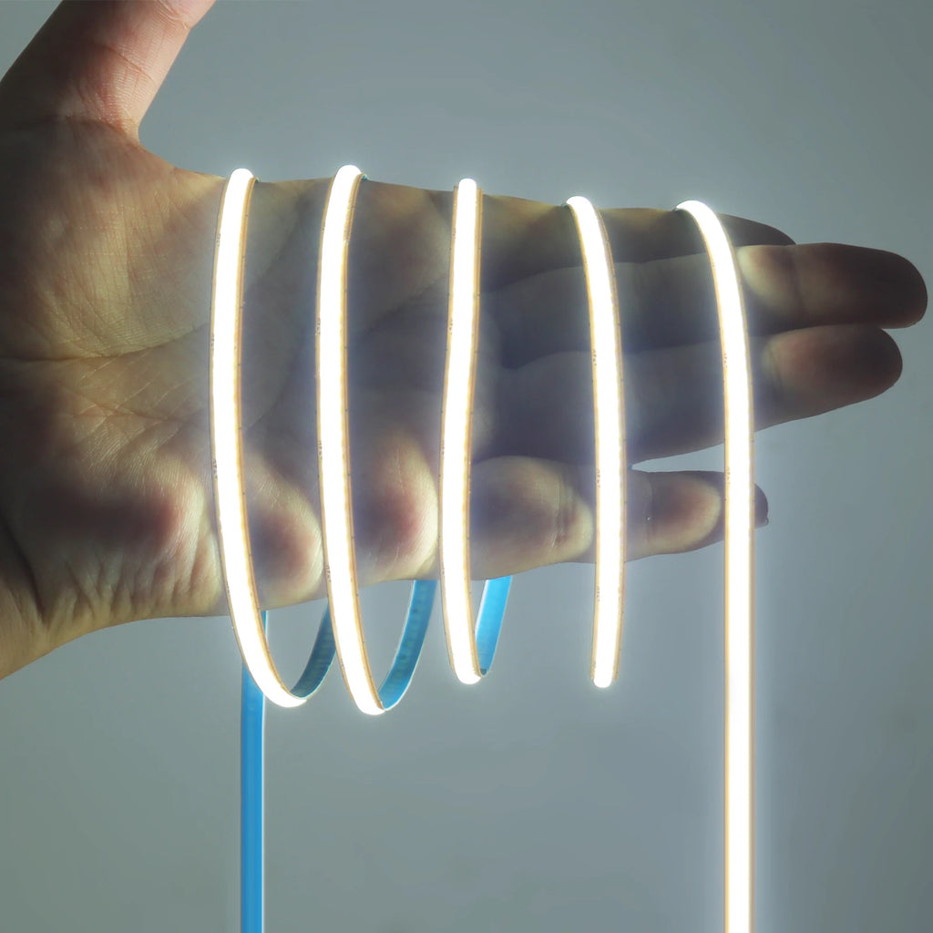5mm 8mm PCB COB LED Light Strip Free Cut 12V 24V With 2PIN Wire DC Plug 400LEDs/m 3000k 4000k 6000k Flex Lamp 0.5m 1m 5m 10m 20m