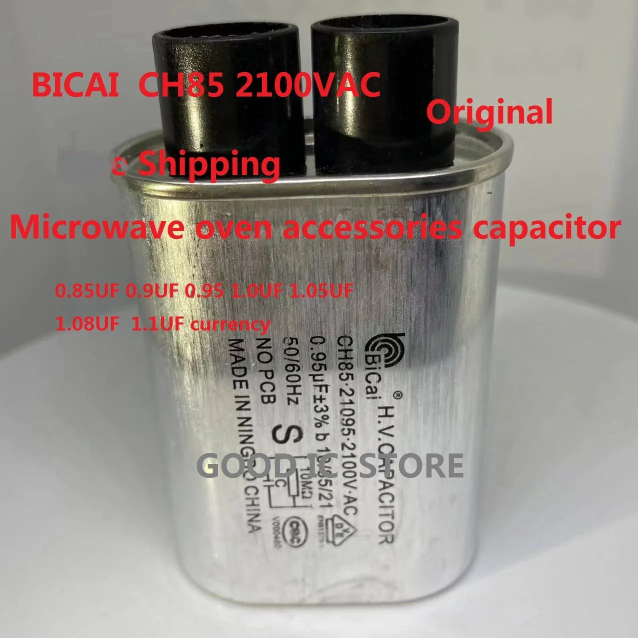 1PCS Original BICAI  2100VAC microwave oven accessories CH85 high-voltage capacitor 0.75UF 0.UF 0.85UF 1.00UF 1.05UF 1.2UF1.14UF