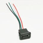 2.0 USB Female Base 2P/4P Direct Pressure Buckle Welding Wire Type A-Port Waterproof Socket Charging Female Plug