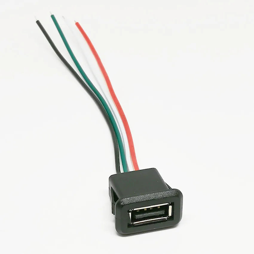 2.0 USB Female Base 2P/4P Direct Pressure Buckle Welding Wire Type A-Port Waterproof Socket Charging Female Plug