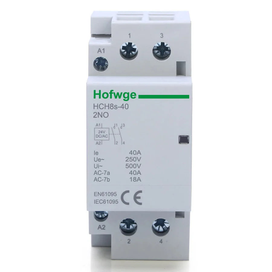 HCH8s-63 Household AC Contactor 2P 40A 63A 2NO 2NC  1NO1NC DC24V AC110V AC220V Automatic  Contactor Din Rail Type 50Hz 60Hz