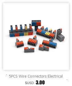 Wire Connector Electrical Terminal Blocks Splitter Led Push in Quick Connectors Conductor Cable  Junction Box 0.5-6mm²