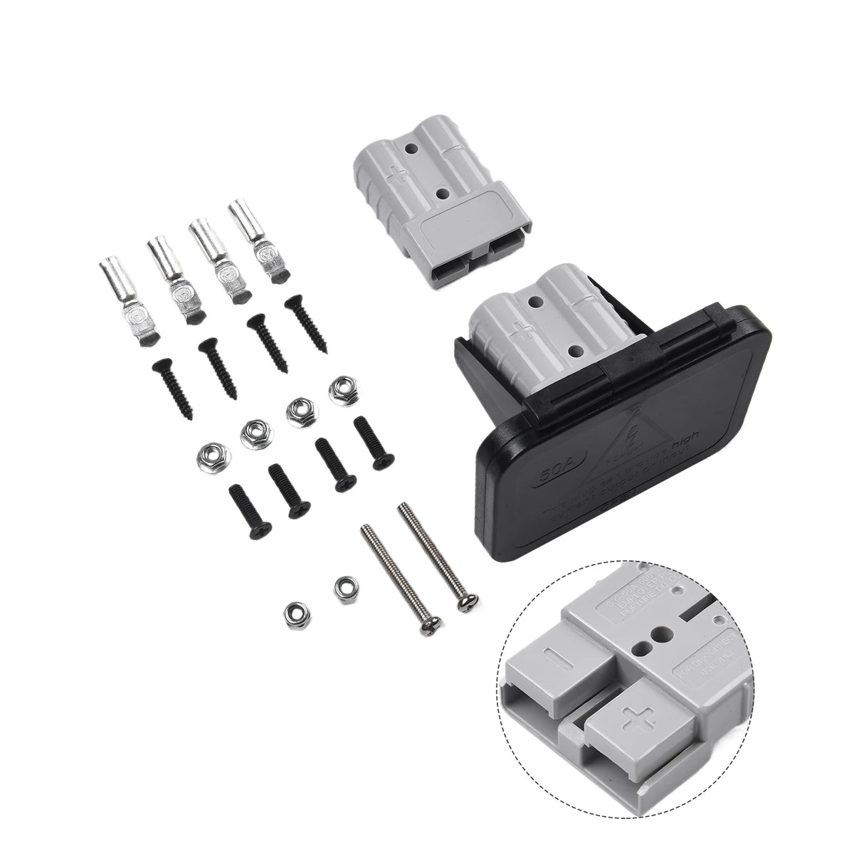 1 Set 50A Twin Dual Flush Mount Bracket For Anderson Plug Connector Flush Mounts Brackets Panel Cover For Caravan Yacht Panels