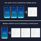 Work With Tuya WiFi Smart Touch Wall Switch RF433MHz 1/2/3/4 Gang Touch Sensor for LED Light Voice Control Alexa And Google Home