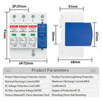 EARU AC SPD 1P/3P+NPE 50KA T1 T2 385V 275V House Lightning Surge Protector Protective Solar Low-Voltage Arrester Device Din Rail