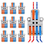 10 pcs Lever Wire Connectors Quick Wiring Cable Connector Splicing Wire Connectors Push-in Conductor Screw Terminals Block