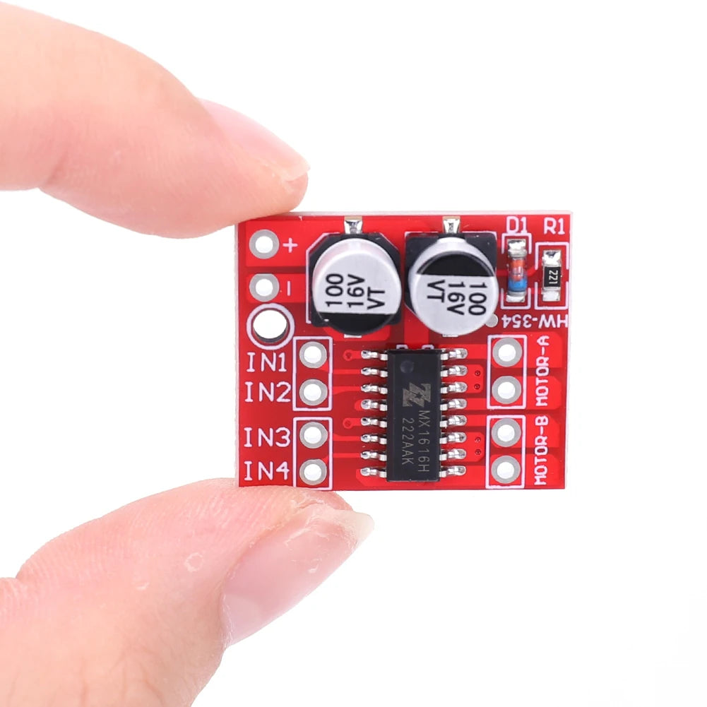 L298N DC Motor Driver Module Dual H Bridge Mini Dual Stepper Motor Development Board Two Channel Reversing PWM Speed for Arduino