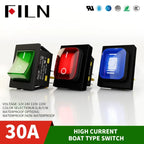 30A/250V Heavy Duty 4 Pin DPST IP67 Sealed Waterproof T85 Auto Boat Marine Toggle Rocker Switch with LED 12V 220V 30x22