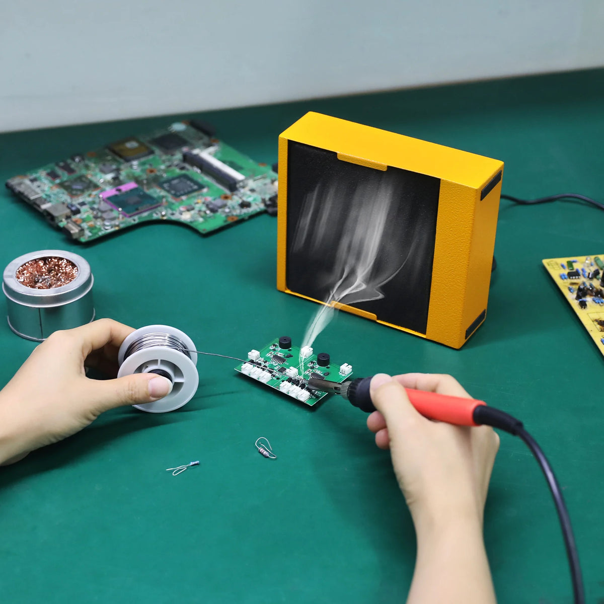 NEWACALOX 30W Solder Fume Extractor Smoke Absorber Remover Smoke Prevention Absorber DIY Working Fan for Soldering Station