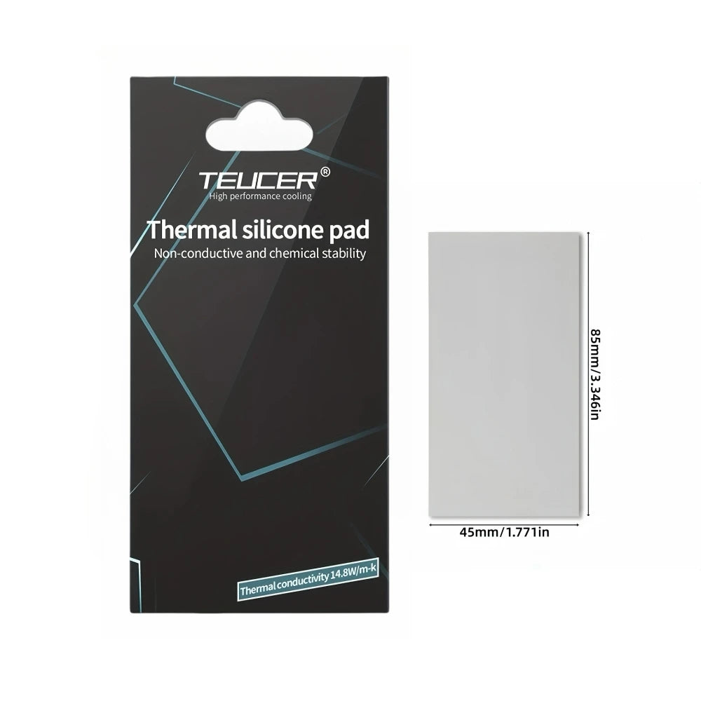 Thermal Silicone Pad 14.8 W/mk, 85*45mm, Non Conductive Heat Resistance High Temperature Resistance For Laptop Heatsink GPU CPU