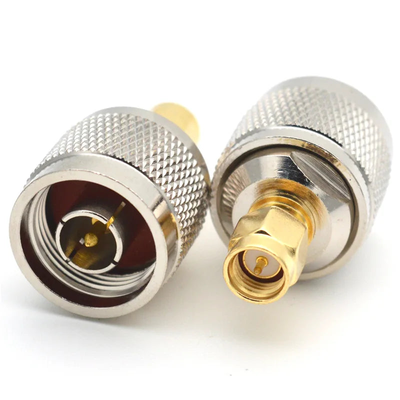 RF Coaxial N to SMA Connector N Male to SMA Male Plug Adapter Brass NJ - SMAJ