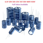 6.3V 10V 16V 25V 35V 50V 400V 450V 1UF 2.2UF 4.7UF 10UF 1000UF 22UF 33UF 47UF 470UF 100UF 220UF Electrolytic Capacitor