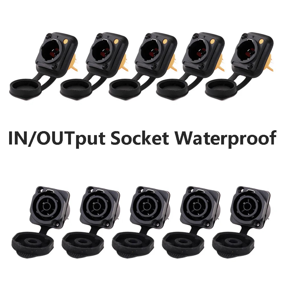 10pcs IN/OUTput 3Pin Waterproof PowerCON True Connector Female Jack,NAC3FX-W Power Female Socket IP65 PowerCon Chassis Connector